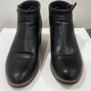 Dr. Scholl's Women's Bianca Wedge Booties Black Faux Leather Sz 8.5M